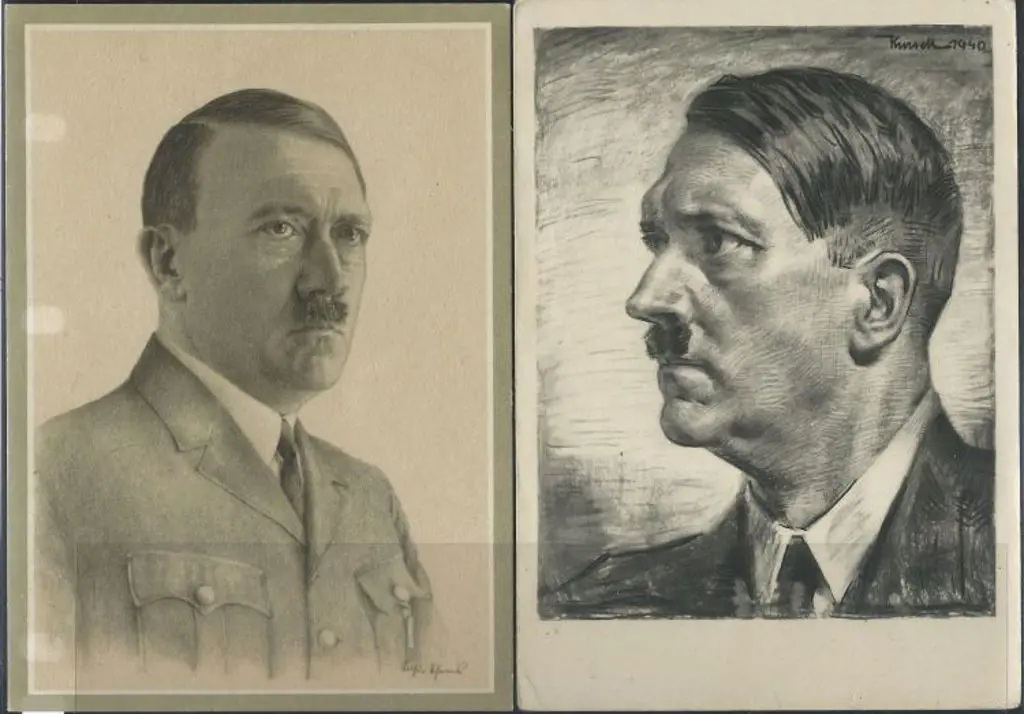 Germany 1940 Hitler pencil sketched portrait ... Image 1++
