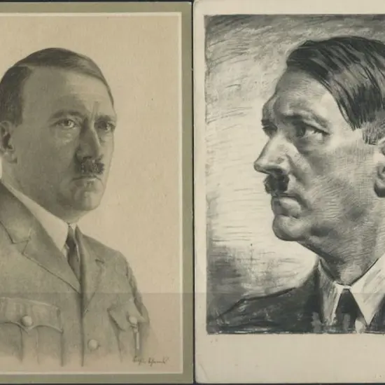 Germany 1940 Hitler pencil sketched portrait ...