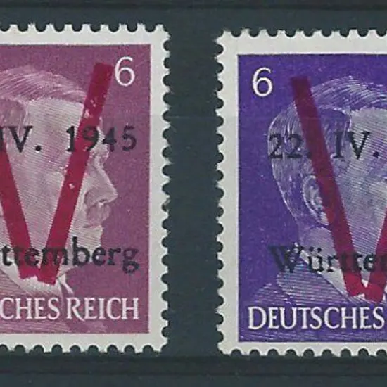 Germany-Saulgau (Wurttemberg) 1945 6pf local "V" ...