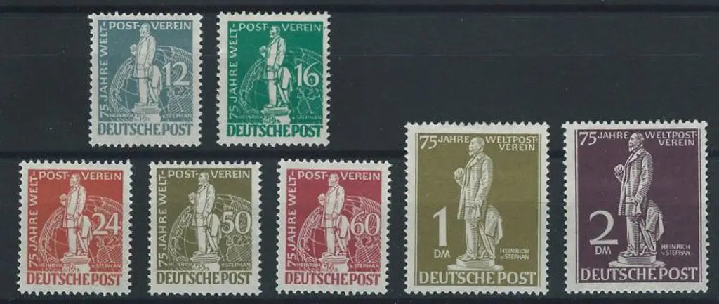 Germany-Berlin 1949 UPU set of 7. Fresh MLH. SG ... Image 1++