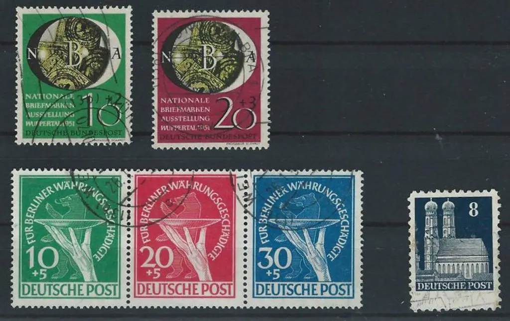 Germany-Berlin 1949 Relief Fund strip F/U from ... Image 1++