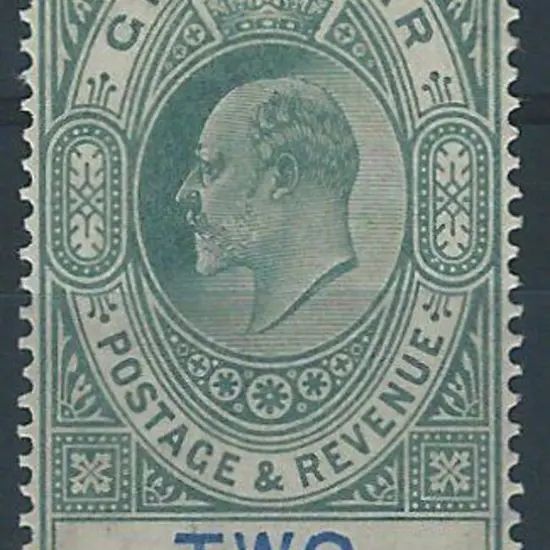 Gibraltar 1903 2/- dull green & blue KEVII. Fine ...
