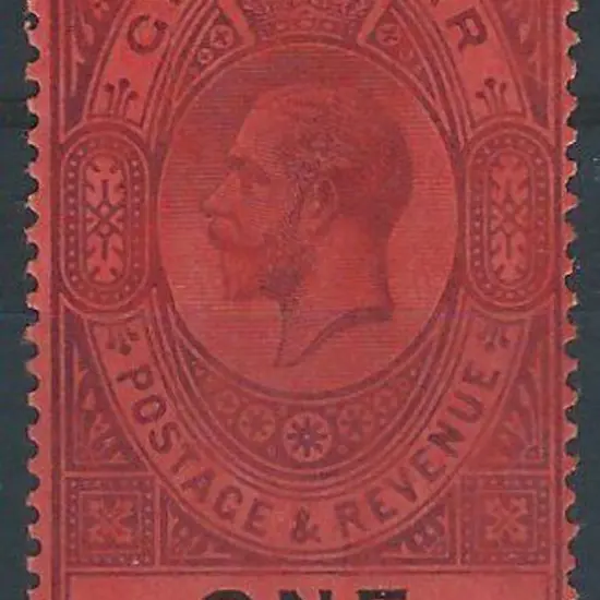 Gibraltar 1912/24 £1 dull purple & black on red ...