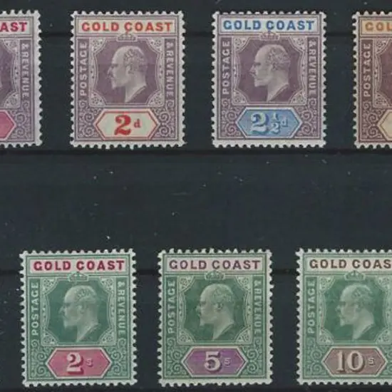 Gold Coast 1902 ½d to 20/- set of 11 KEVII. MLH ...