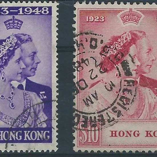 Hong Kong 1948 RSW pair, the $10 with bold ...