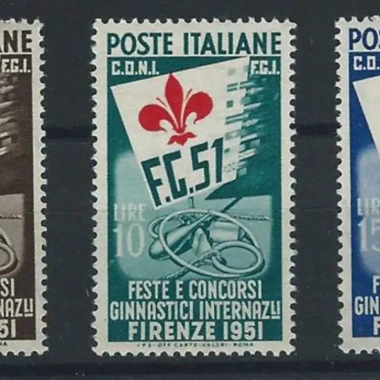 Italy 1951 Gymnastic Festival set of 3 MUH. SG ...