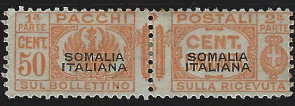 Italia Colonies-Somalia 1928/41 50¢ orange Parcel ... Image 1++