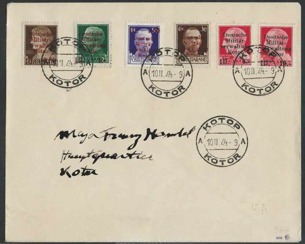 Kotor-German Occupation 1944 (10th Nov) cover ... Image 1++