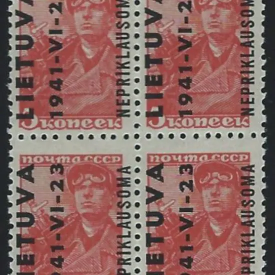 Lithuania-German Occupation 1941 5k brown red ...