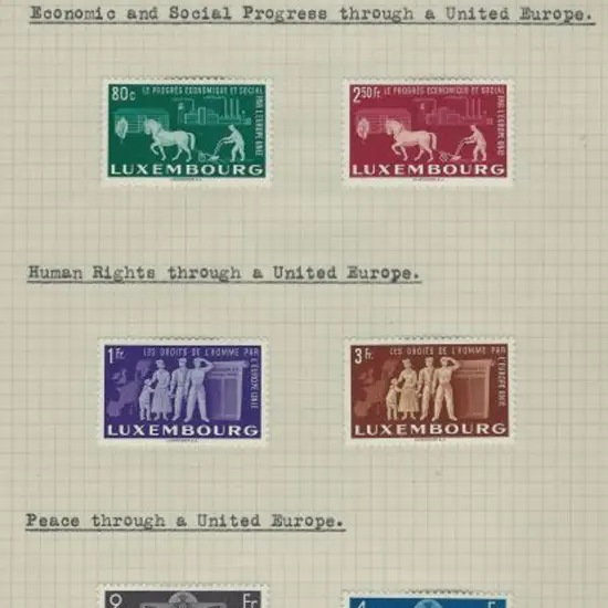 Luxembourg 1951 Promote United Europe set of 6 ...