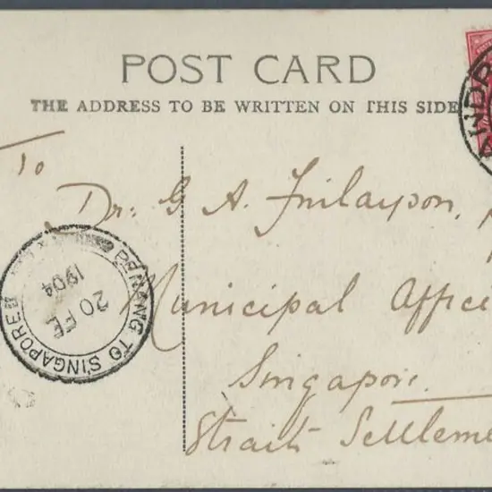 Malaya (Straits Settlements) 1904 (28th Jan) B&W ...