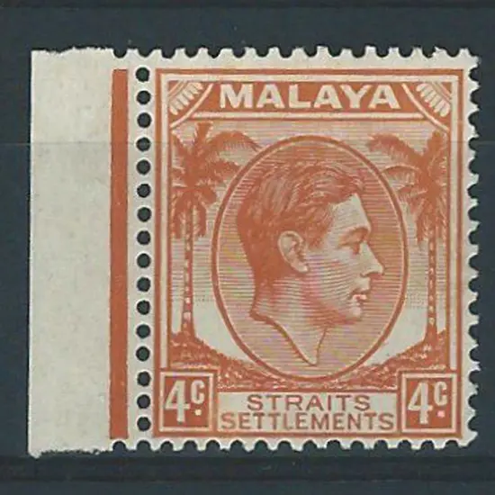 Malaya (Straits Settlements) 1938 4¢ orange KGVI ...