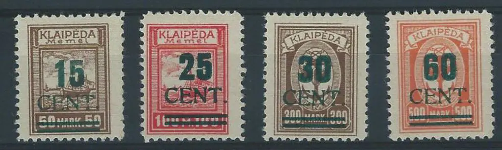 Memel-Lithuanian Occupation 1923 (Dec) 15c, 30c & ... Image 1++