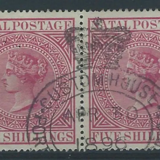 Natal 1896 "Custom House" crowned oval cancel on ...