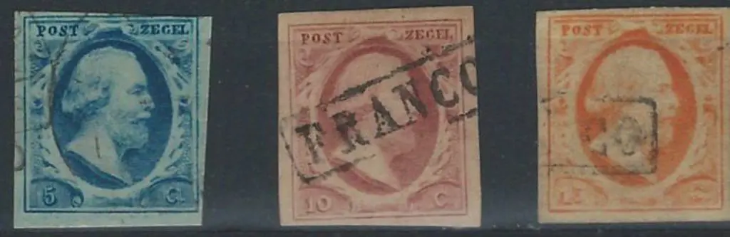Netherlands 852 5c blue, 10c red & 15c orange ... Image 1++