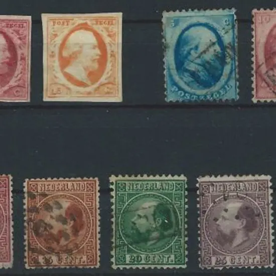 Netherlands 1852 set of 3 mint, the 10¢ with gum ...