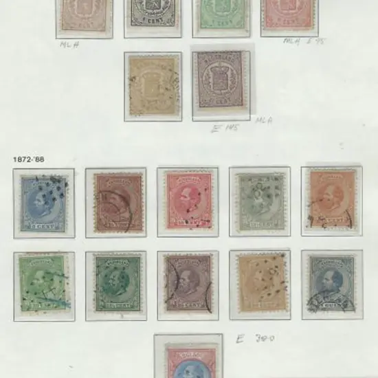 Netherlands 1869/71 set of 6 with the 2¢ used & 1¢ ...