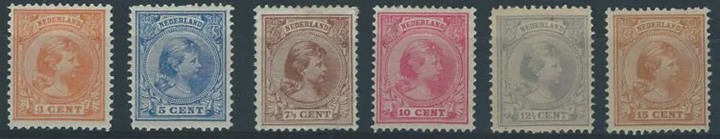 Netherlands 1879/1923 MLH numerals & Queens to ... Image 1++