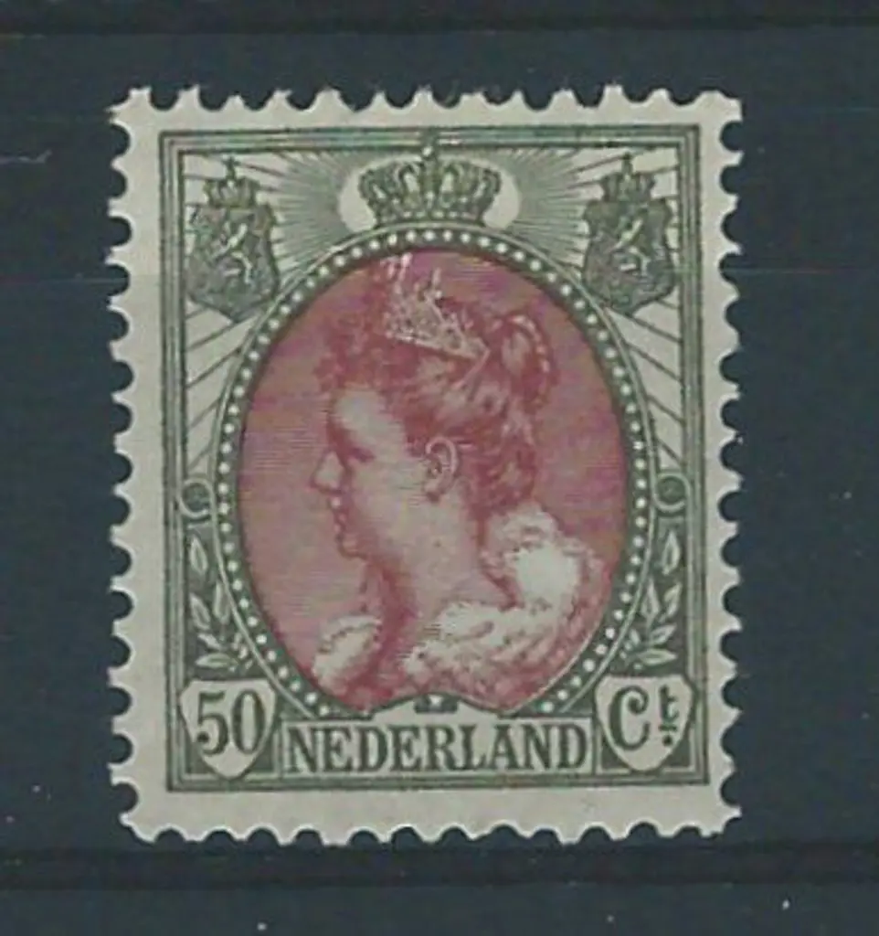 Netherlands 1898 50¢ lake & bronze green. Fine MLH ... Image 1++