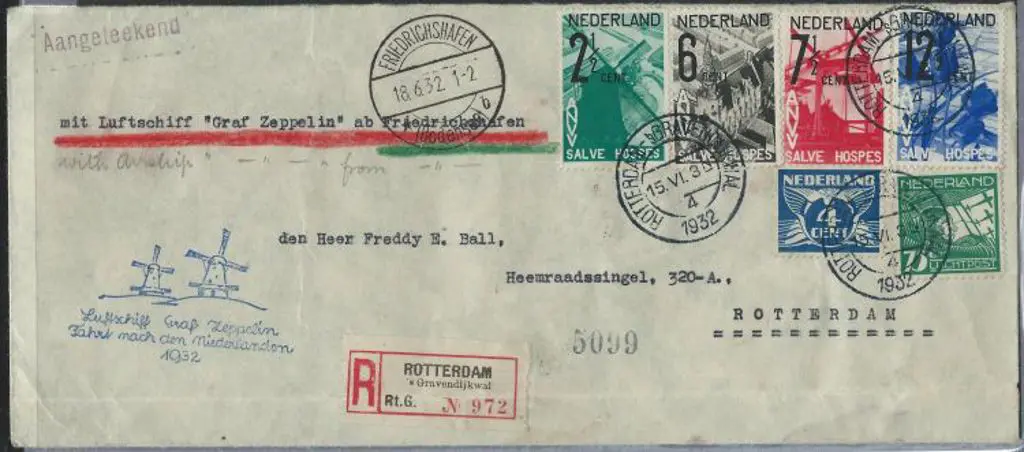 Netherlands 1932 (18th June) Graf Zeppelin ... Image 1++