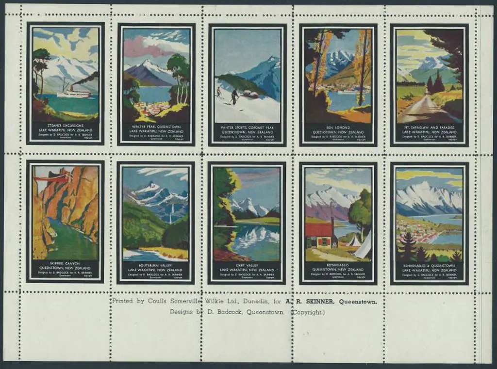 New Zealand 1937 Queenstown sheetlet of 10 ... Image 1++