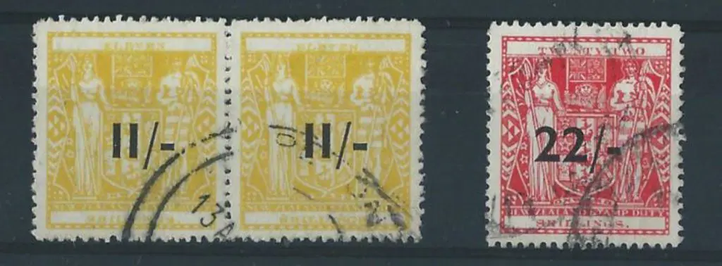 New Zealand 1940 11/- on 11/- pair & 22/- on 22/- ... Image 1++