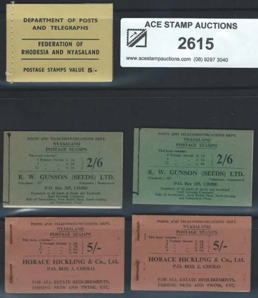 Nyasaland 1954 2/6d & 5/- booklets (2 ea) plus ... Image 1++