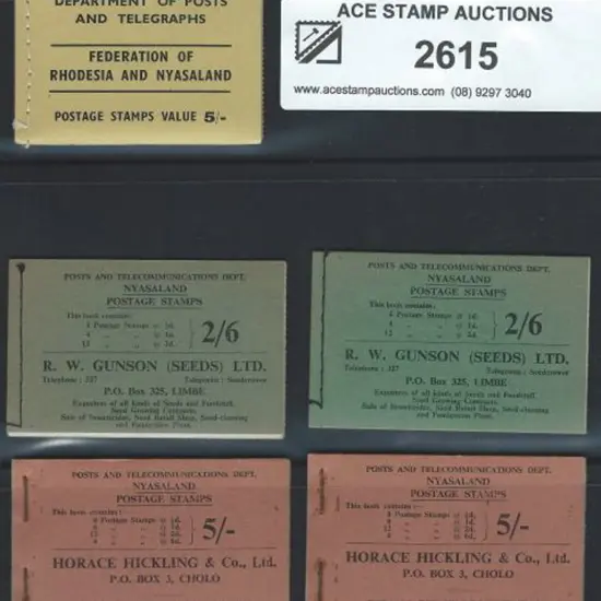 Nyasaland 1954 2/6d & 5/- booklets (2 ea) plus ...