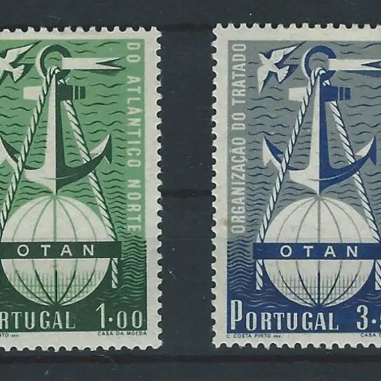 Portugal 1952 NATO Anniv. Pair. Fine MLH. SG ...