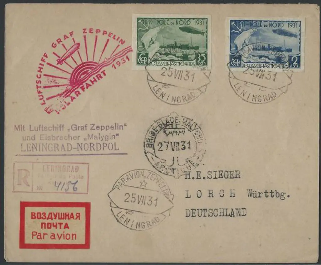 Russia 1931 (25th July) Zeppelin cover bearing ... Image 1++