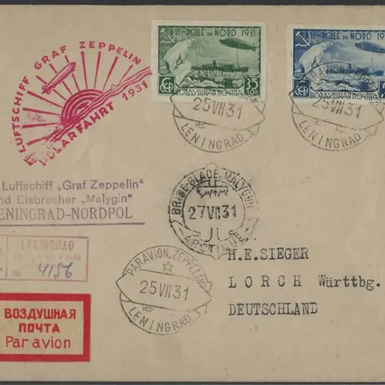 Russia 1931 (25th July) Zeppelin cover bearing ...