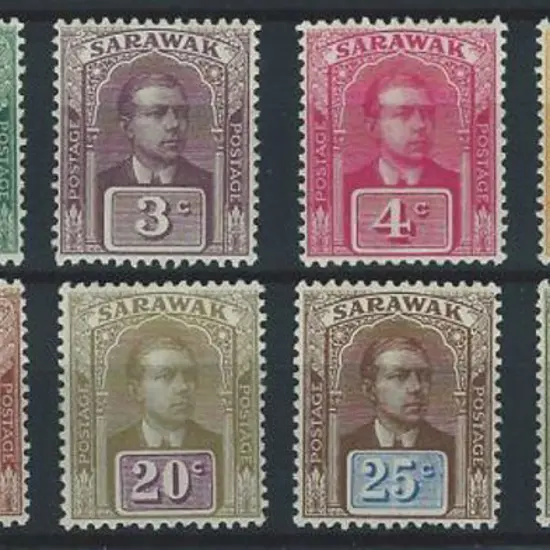 Sarawak 1918 Charles Brooke simplified set of 12 ...