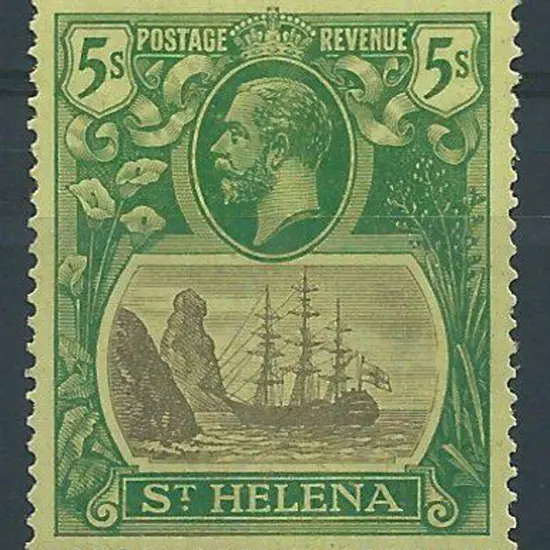 Suriname 1927 5/- grey & green on yellow. Fresh ...