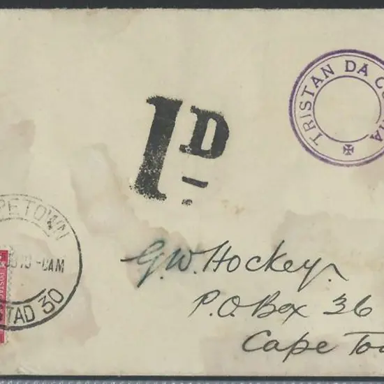Tristan da Cunha 1933 cover with Type V cachet to ...