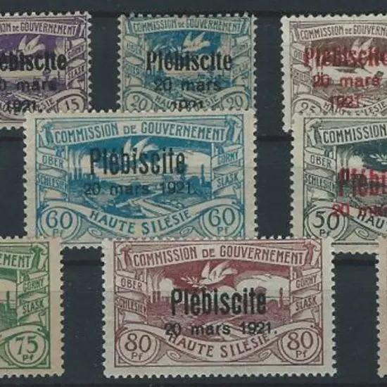 Upper Silesia 1921 "Plebiscite" ovpts complete set ...