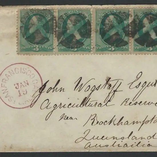 USA 1880 (19th Jan) Trans-Pacific Mail cover ...