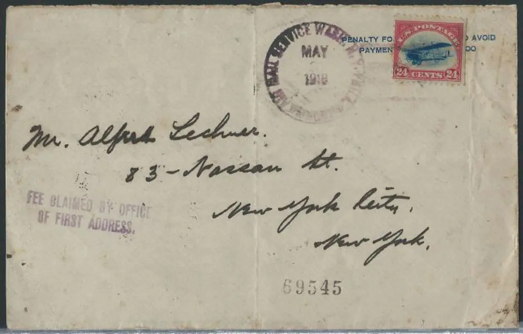 USA 1918 (21st May) 24¢ carmine rose & blue ... Image 1++