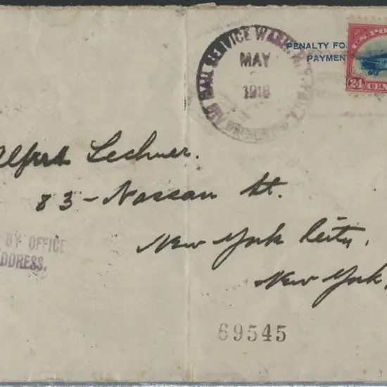 USA 1918 (21st May) 24¢ carmine rose & blue ...
