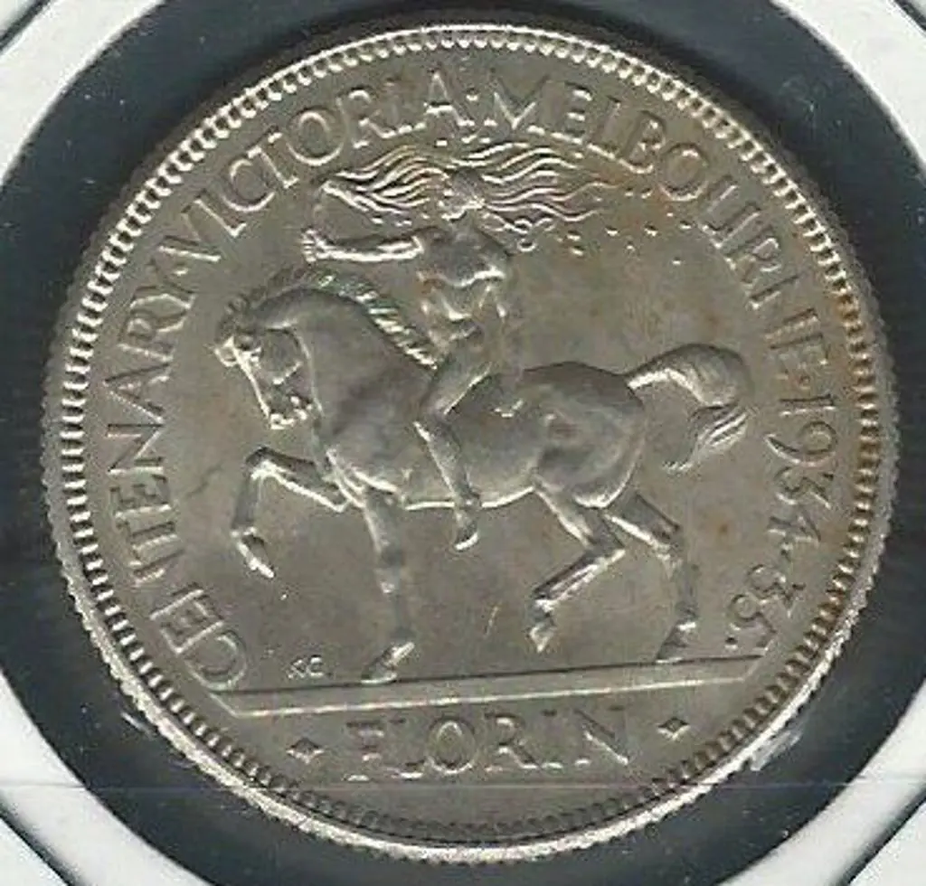 1934/35 Centenary Florin. EF Image 1++