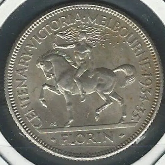 1934/35 Centenary Florin. EF