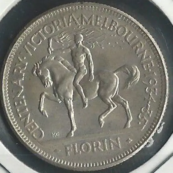 1934/35 Centenary Florin. EF