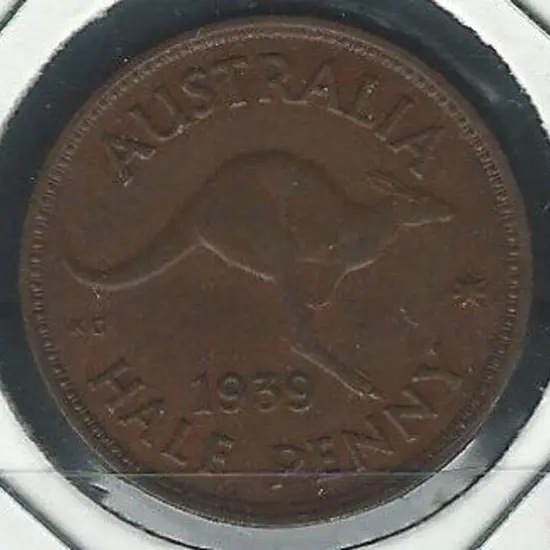 1939 Half Penny kangaroo. EF