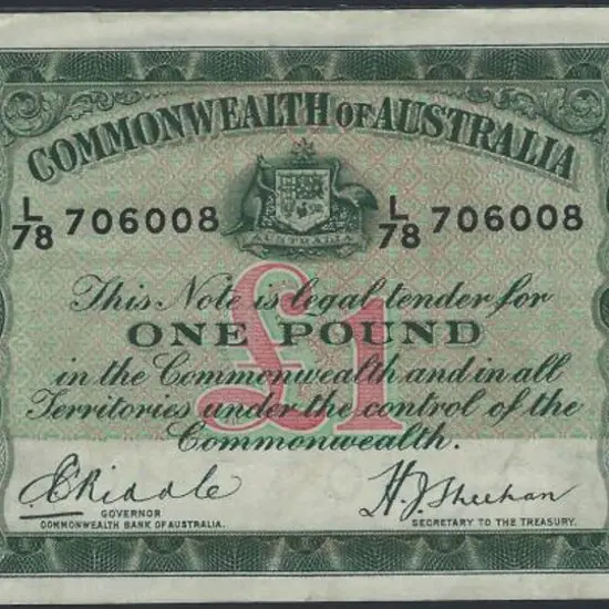 1933 £1 Riddle/Sheehan. EF