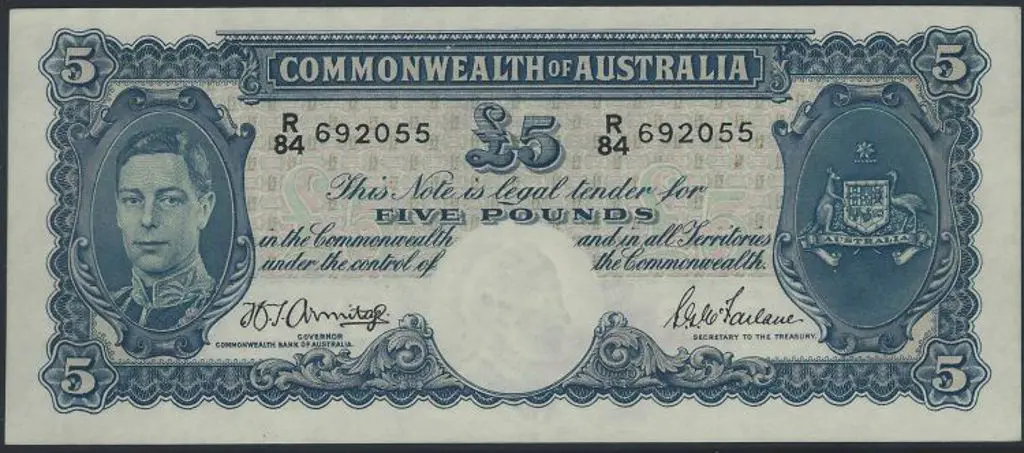 1941 £5 Armitage/McFarlane with R84 last prefix. ... Image 1++