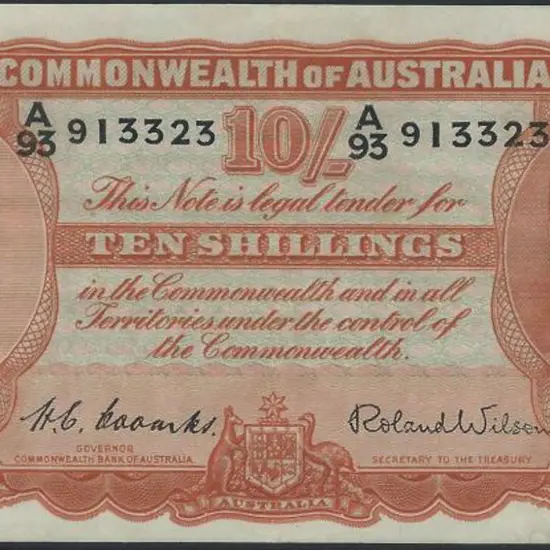 1952 10/- Coombs/Wilson. Unc