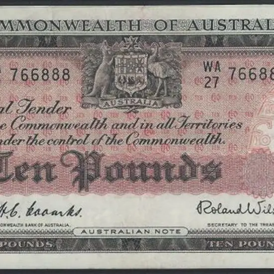 1954 £10 QEII Coombs/Wilson with "Commonwealth ...
