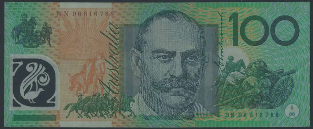 1996 $100 Fraser/Evans test note. Mc701bT. Fine Image 1++