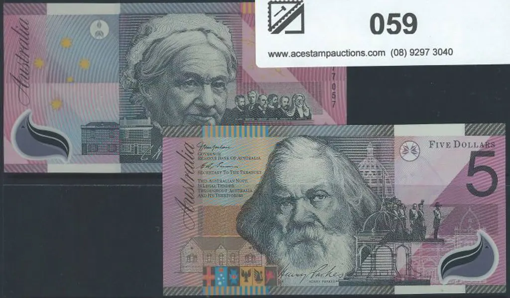 2001 $5 Henry Parkes Cent. Macfarlane/Evans ... Image 1++