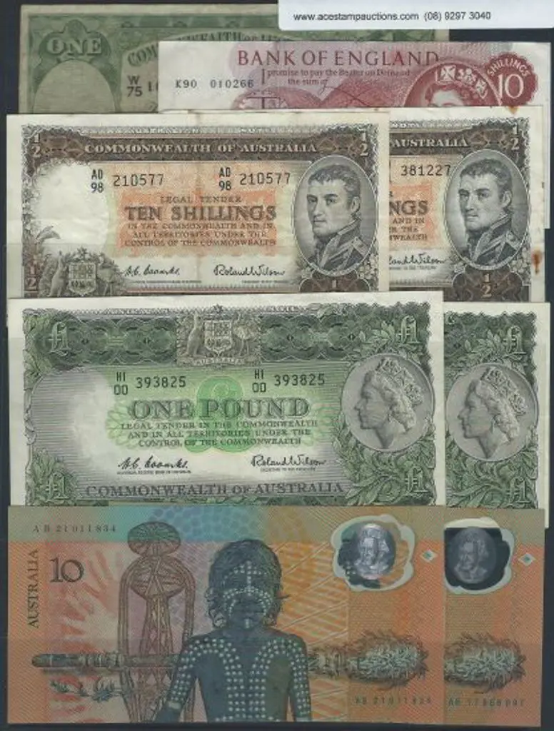 Range of notes incl 10/- Flinders x 2, £1 KGVI, £1 ... Image 1++