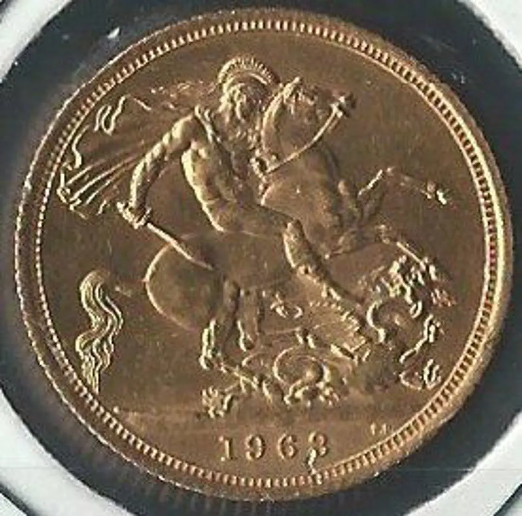 Great Britain 1963 Gold Sovereign. AUnc. Image 1++